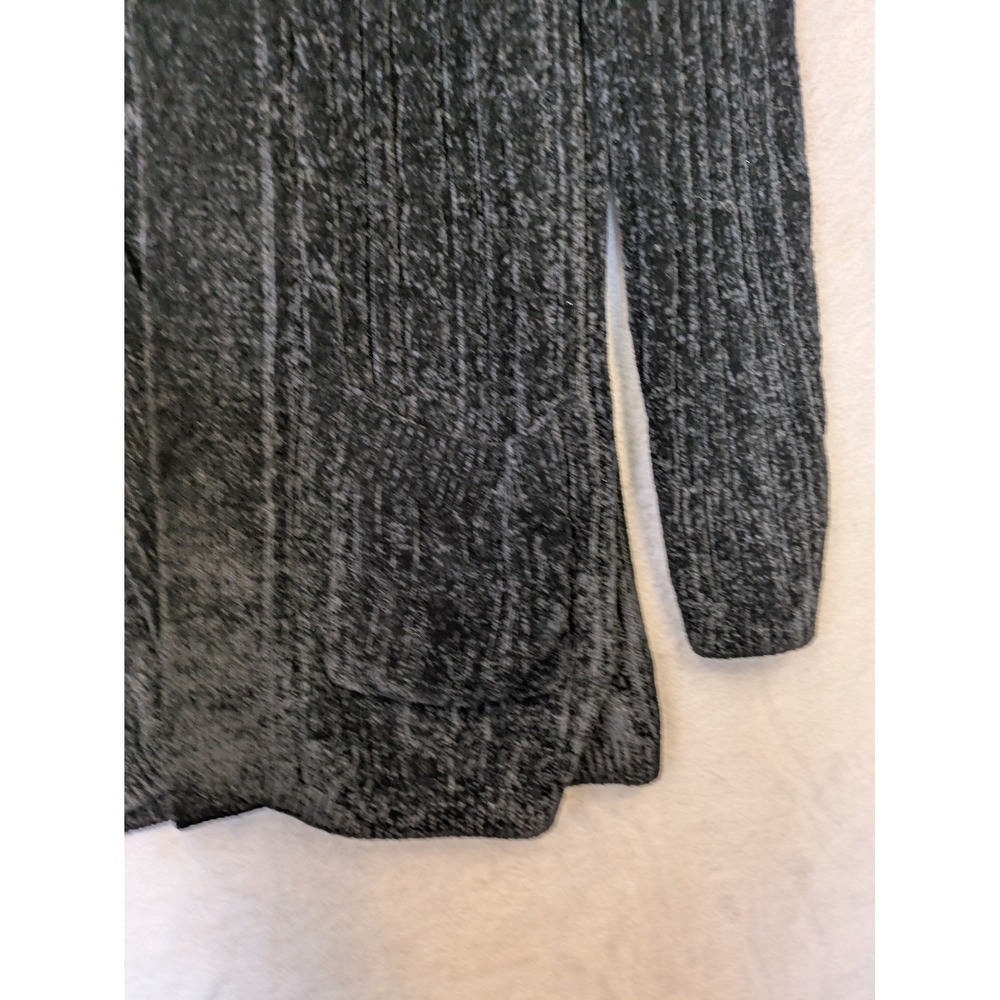 Matty M Cardigan Women's Medium Black Open Front Chenille Knit Pockets - Picture 7 of 9